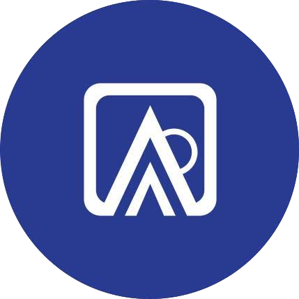 Logotipo: Marca colaboradora — emblema azul
